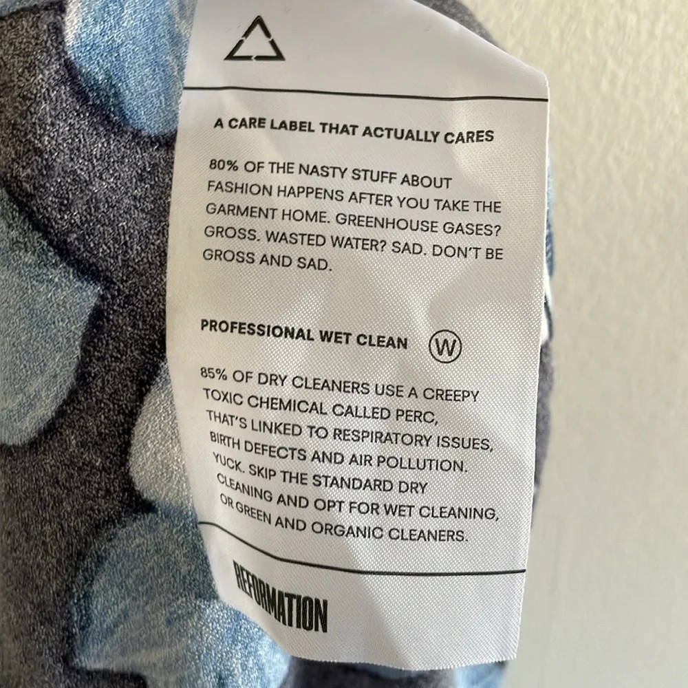 Reformation Talia Midi Wrap Dress‎ Women’s Size 2 Floral Blue Adjustable Strap - Picture 9 of 9